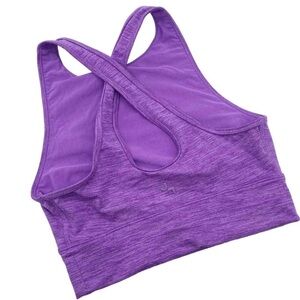 JoyLab Longline Amethyst Purple Spacedye Workout Sports Bra Crop Top